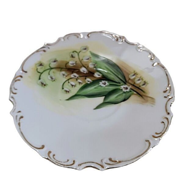 EW Princess LILY OF THE VALLEY Tea Cup Saucer Hand Painted Vnt RARE Marked 3/324 - Picture 4 of 16